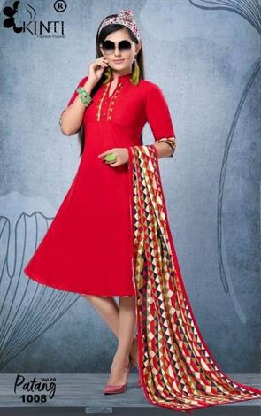 Kinti by Patang vol 10 Kurti With Printed Stroll collection. 