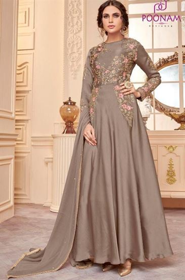 Poonam present gown party wear long kurtis catalogue