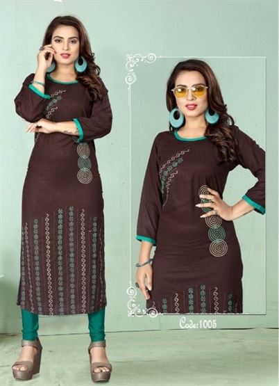 Poorvi  by Culture 1 Heavy Rayon Hand Worked Kurti Collection