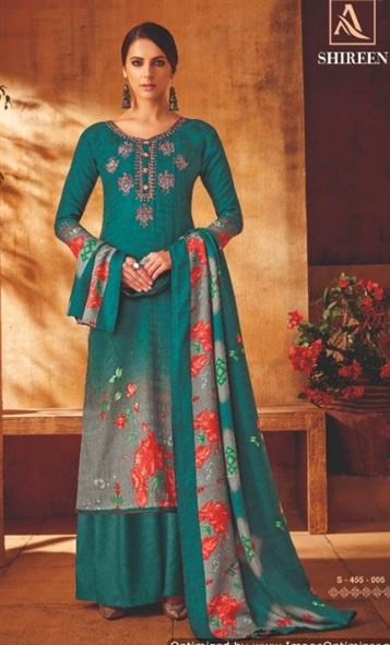 Alok  present  Shireen Pure Pashmina Designer Dress Material