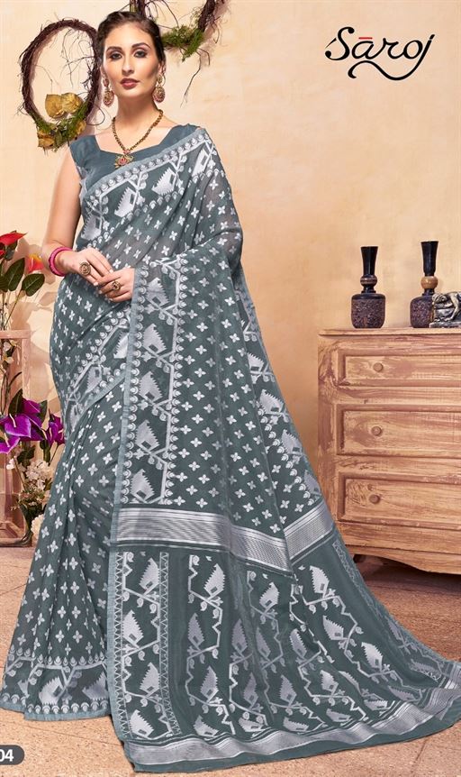 Saroj present Meenakkshi party wear designer sarees catalogue. 