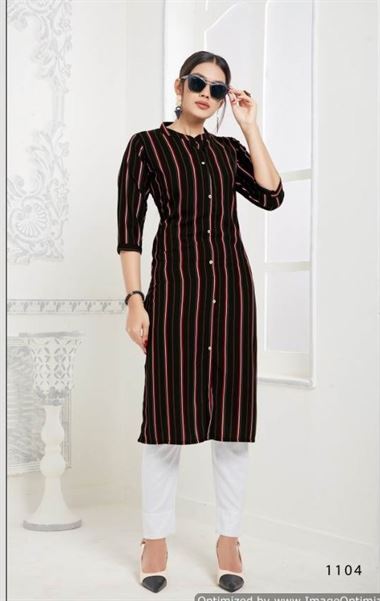 Fashion Mart Full Sleeve Strip Kurti at Rs 399 in Gurugram | ID: 21398355555