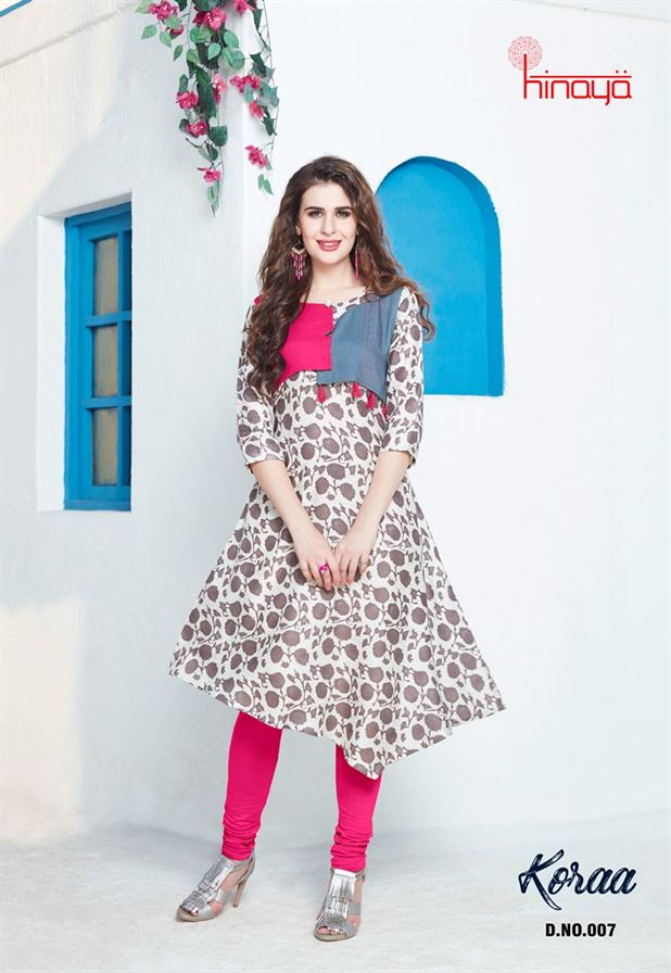 koraa hinaya designer kurti catalogue