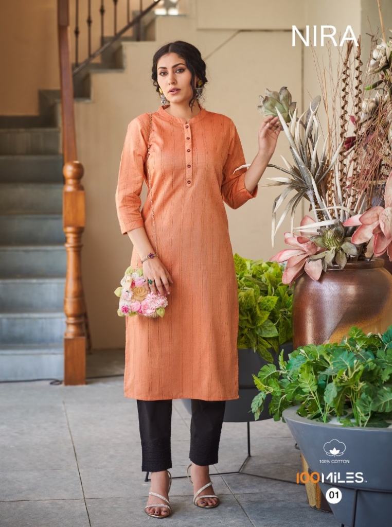 100 Miles Nira Exclusive cotton Designer Kurtis Collection