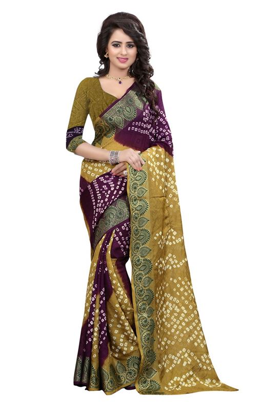  Cotton Silk Bandhej Womens Bandhani Saree