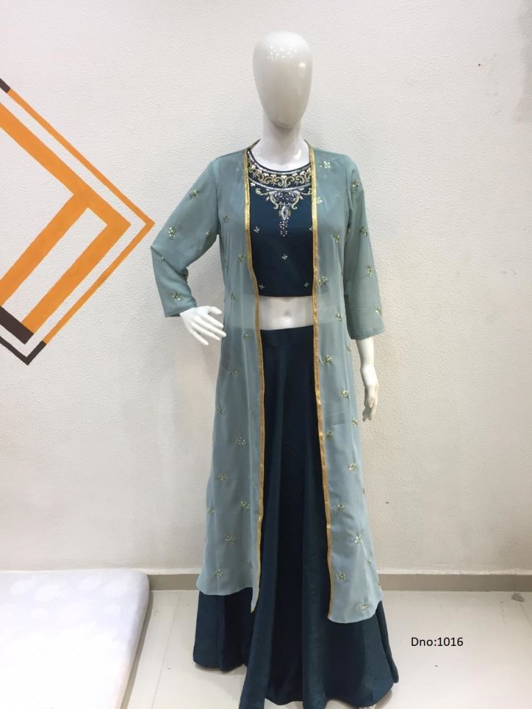Taffeta Silk Plain New Designer Gown