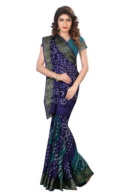  Cotton Silk Bandhej Womens Bandhani Saree 