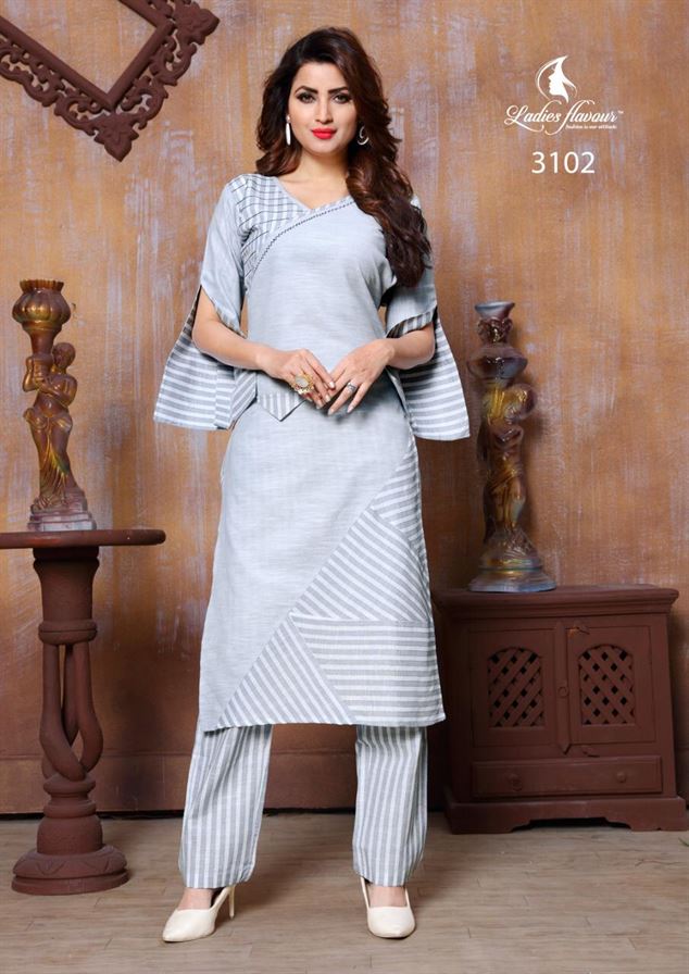 White And Yellow Color Velentino Rayon Strip Print Hand Work Designer Kurti  428 - The Ethnic World