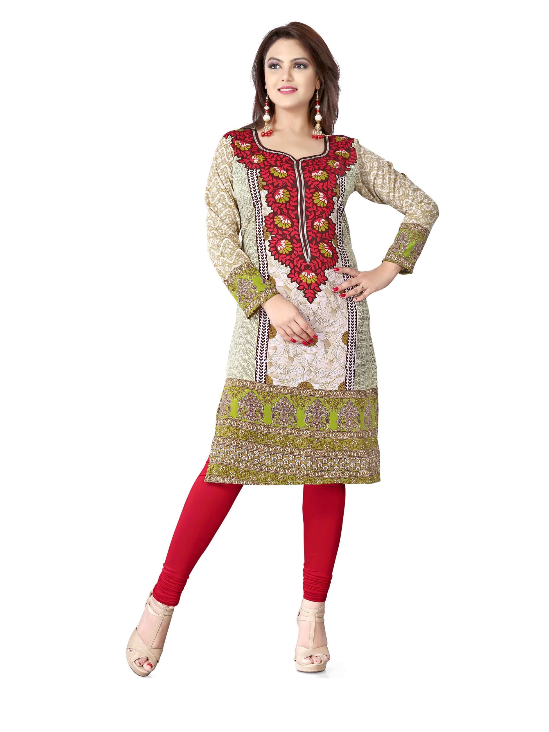 Buy printed long kurtis at INR 2390 online from Wholesale Textile