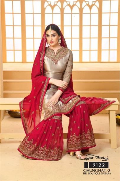 Y.C Ghunghat 2  sarara pakistani salwar kameez suit