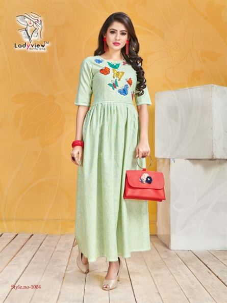 kalaroop lily vol-24 13817-13822 series rayon fabric designer kurtis  catalogue collection 2023