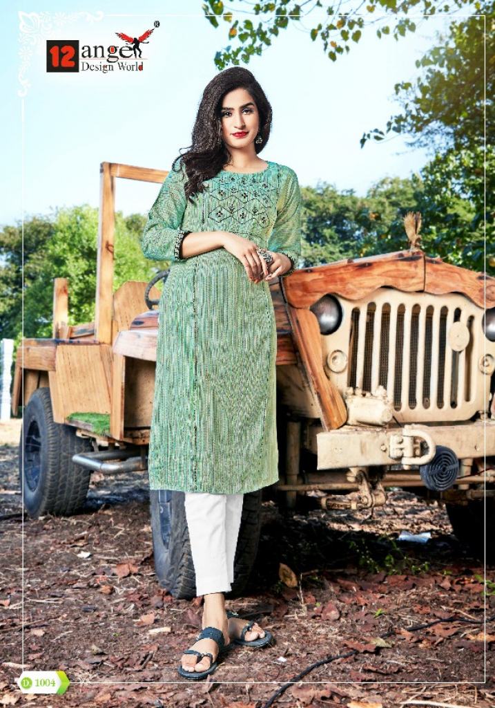 12 Angel Presents Pastle  Ethnic Wear Kurtis Collection