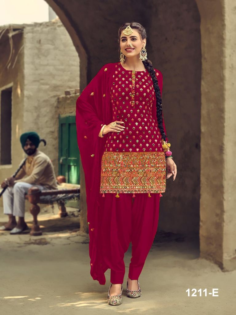 Buy Patiyala Style Salwar Suit of Crepe Fabric with Georgette Dupatta of  Indian Panjabi Style for Women & Girls Online at desertcartINDIA