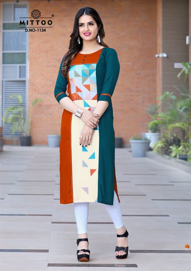 Mittoo Palak Vol 31 Rayon Fancy Designer Kurtis Wholesaler Surat