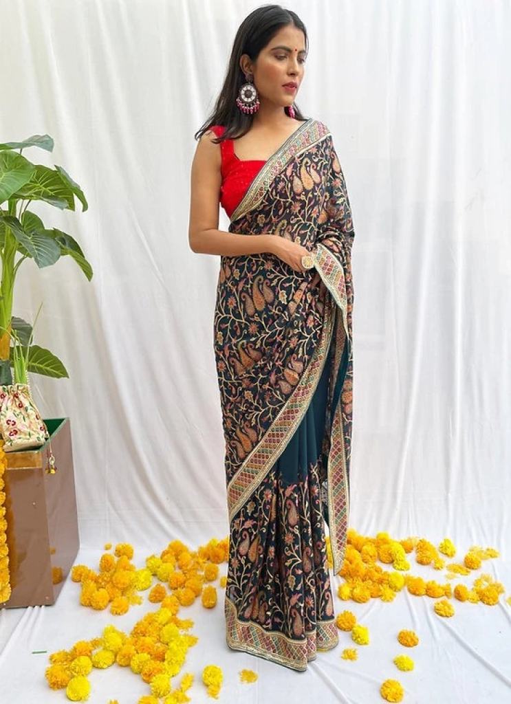 3084 Beautiful Multy Colour Georgette Saree Collection