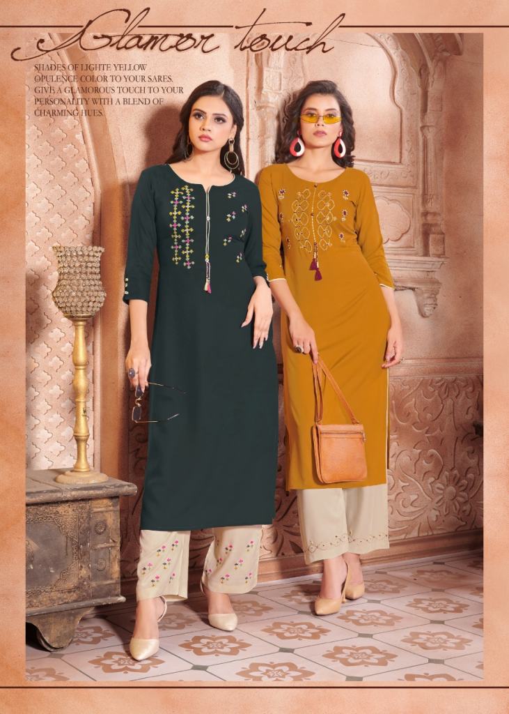 4 Colours Vintage  Designer Kurtis  with  bottom at wholesale price  