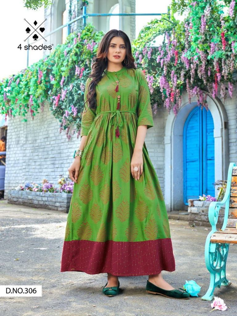 4 Shades Sundari vol  3 Long Printed Anarkali Kurti Catalog 