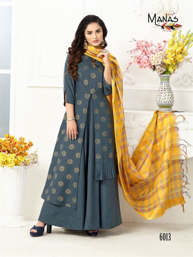 manas present kiara vol 2 long kurtis with dupatta catalogue