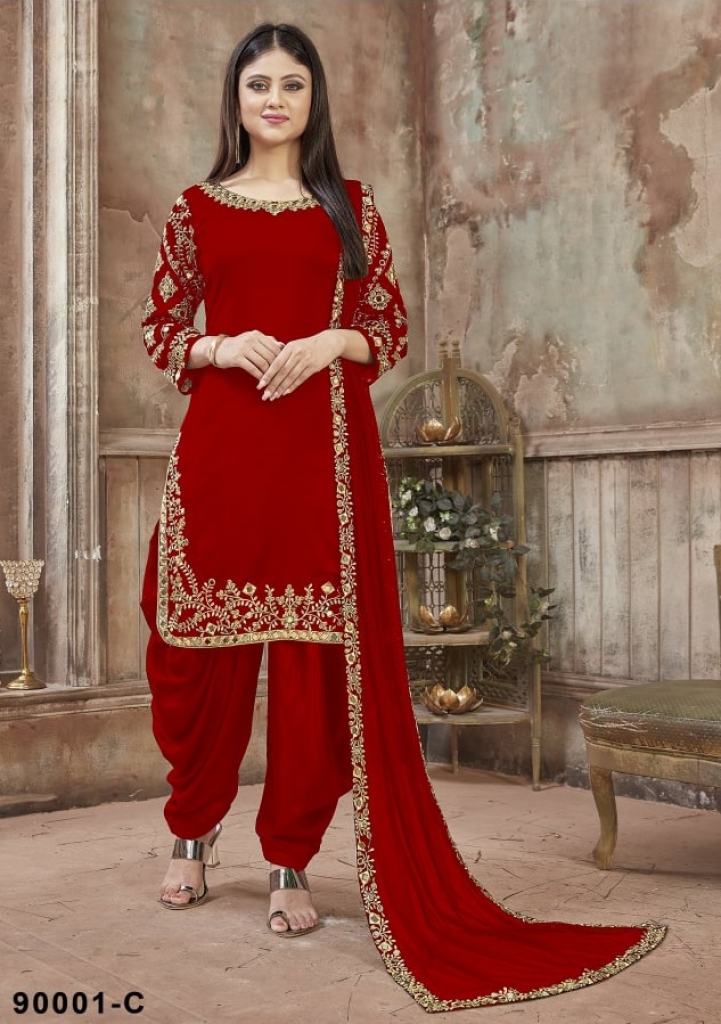 90001 Master Color Patiyala Embroidery Suit Collection