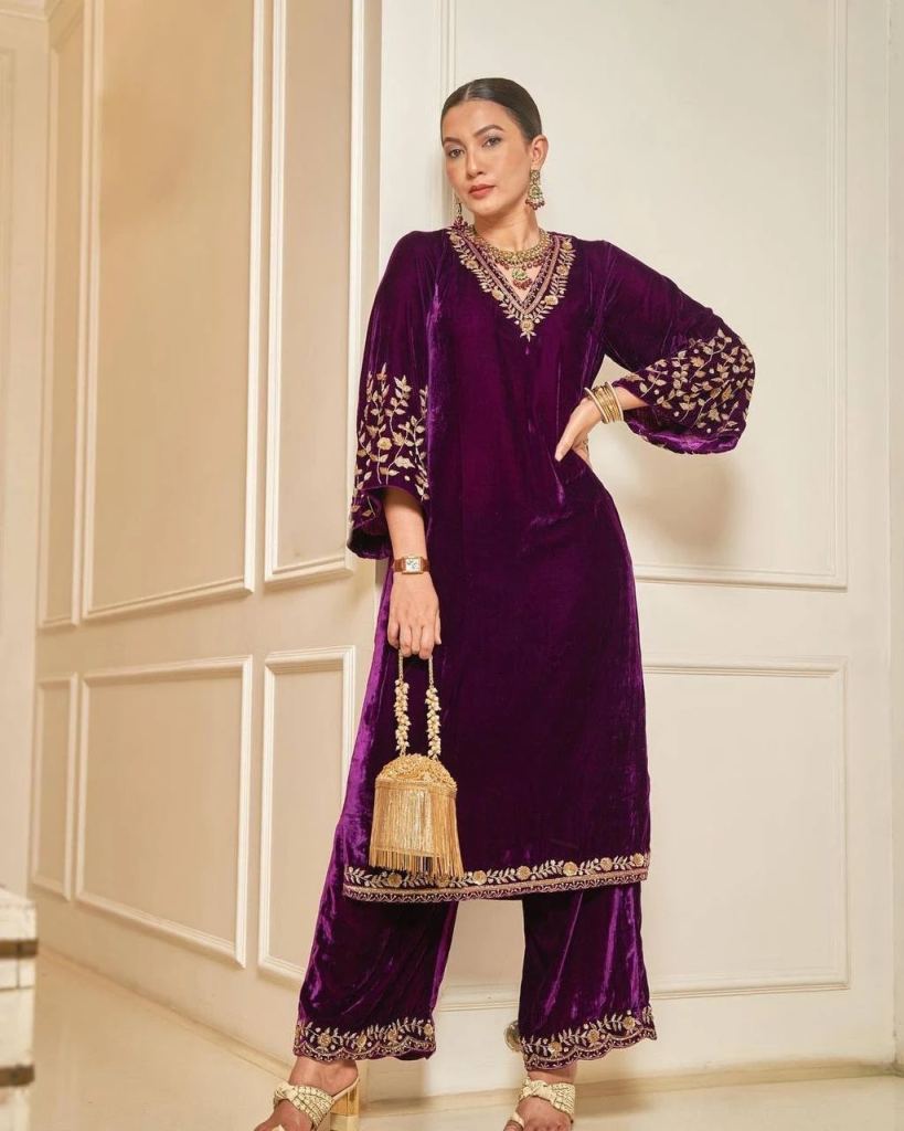 903 Heavy Velvet Zari Embroidered Work Salwar Suits