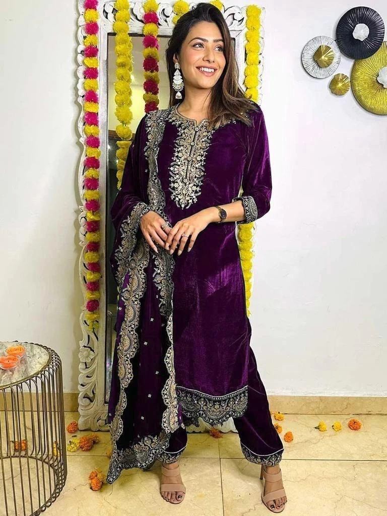 918 Heavy Velvet Embroidery Salwar Kameez Collection