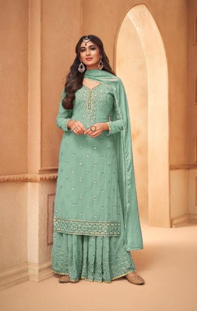 95001 Color A To E Designer Embroidery Suit Collection