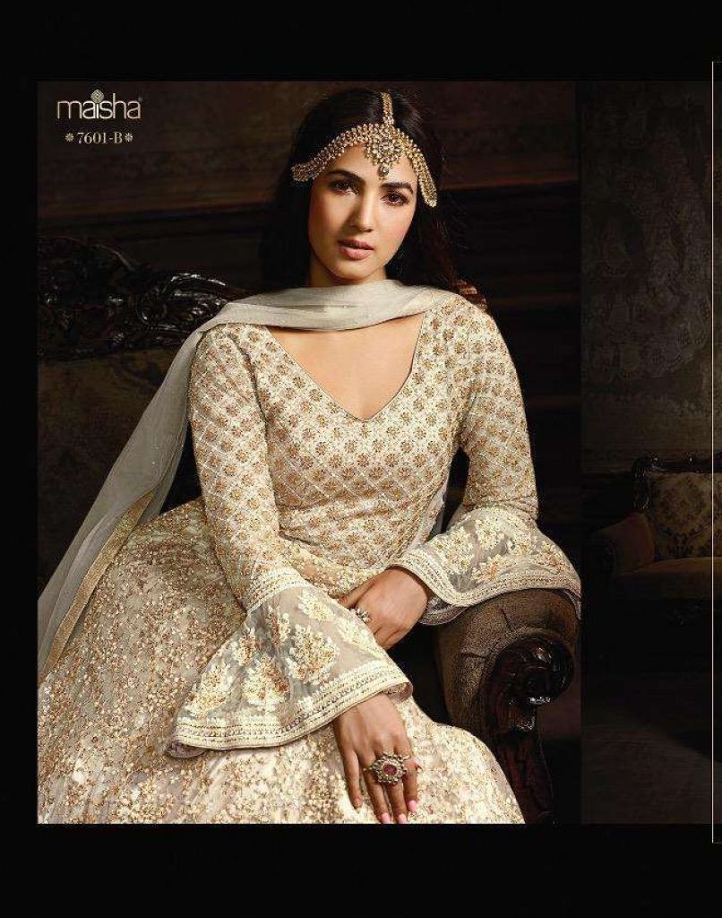 AAFREEN 7601 COLORS NET EMBROIDERED DESIGNER