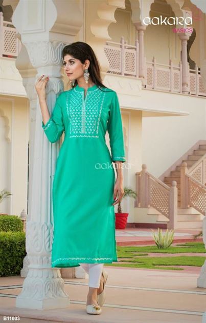 Aakara Basics vol 11 Designer Straight Style Kurti collection