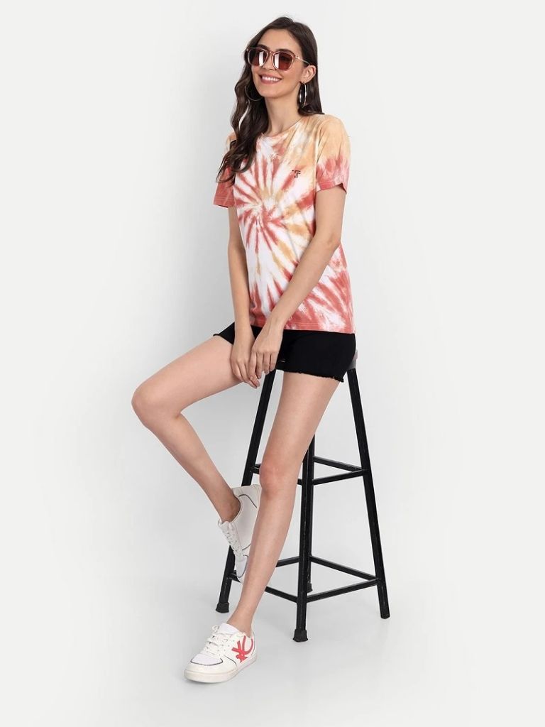 Aakruti Vol 62 Tie Die Printed Tshirt Ladies Top Collection