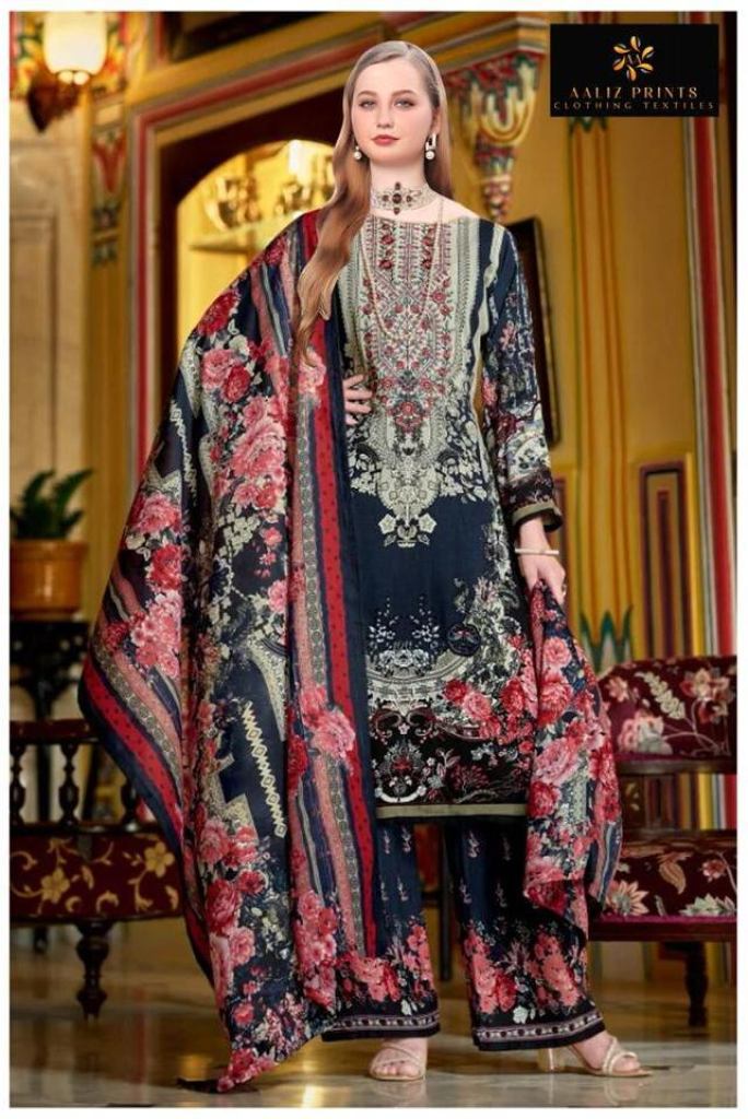 Aaliz Aaliza Nx Printed Embroidery Dress Material