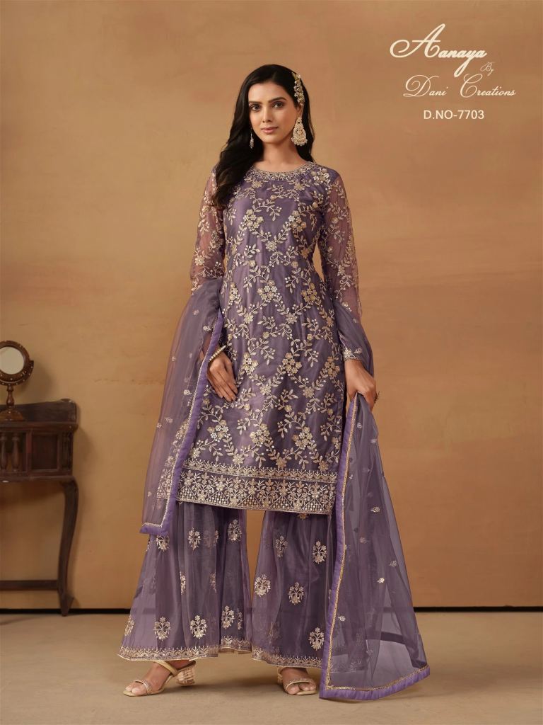 Aanaya Vol 7700 Party Wear Net With embroidery Work Salwar Kameez Collection