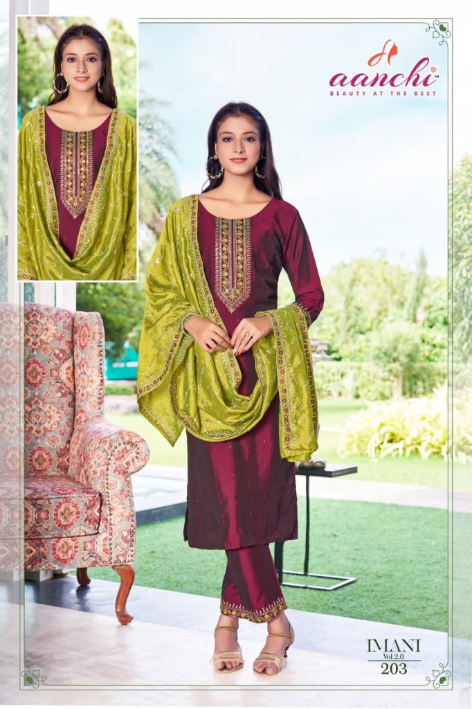 Aanchi Imani 2 Kurti Bottom And Dupatta