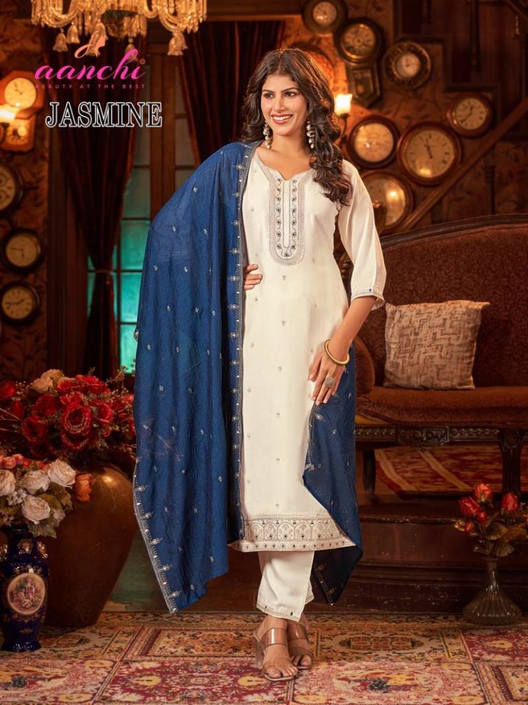 Aanchi Jasmine Kurti Bottom With Dupatta