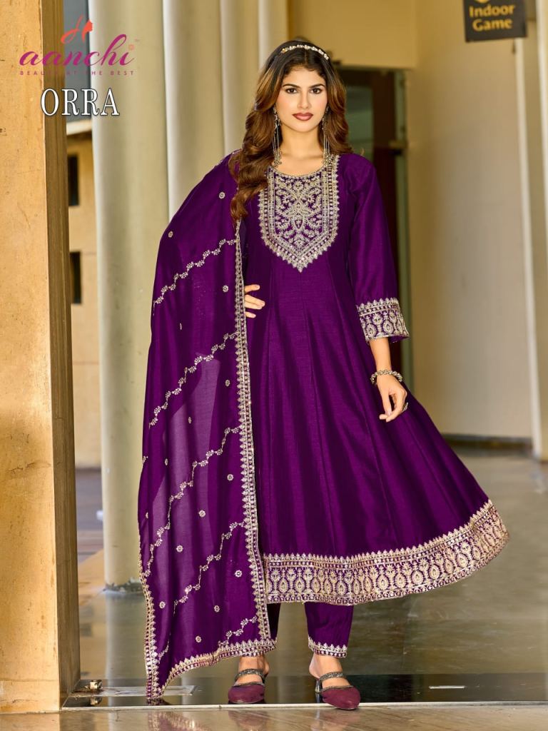 Aanchi Orra Vol 3 Embroidered Kurti With Bottom Dupatta