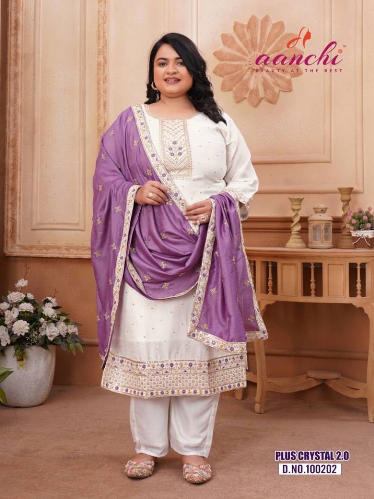 Aanchi Plus Crystal 2 Kurti Bottom With Dupatta