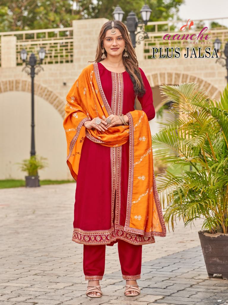 Aanchi Plus Jalsa Casual Wear Kurti Pant And Dupatta