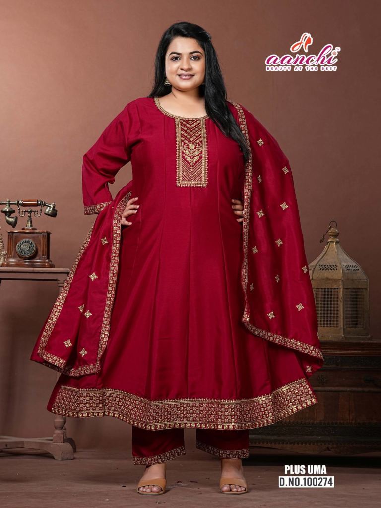 Aanchi Plus Uma  Kurti Pant And Dupatta