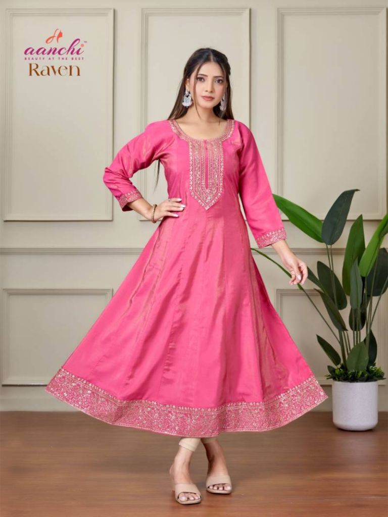 Aanchi Raven Shimmer Flair Kurti