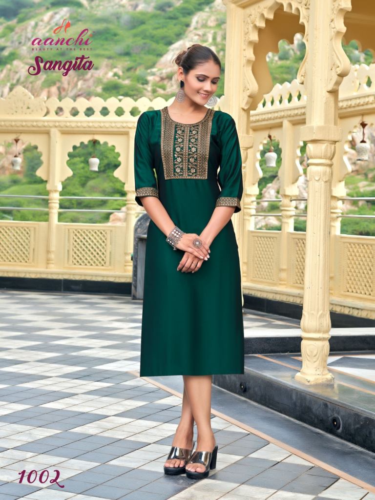 Aanchi Sangita Rangeela Embroidered Kurti