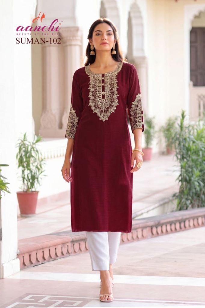 Aanchi Suman Embroidered Kurti