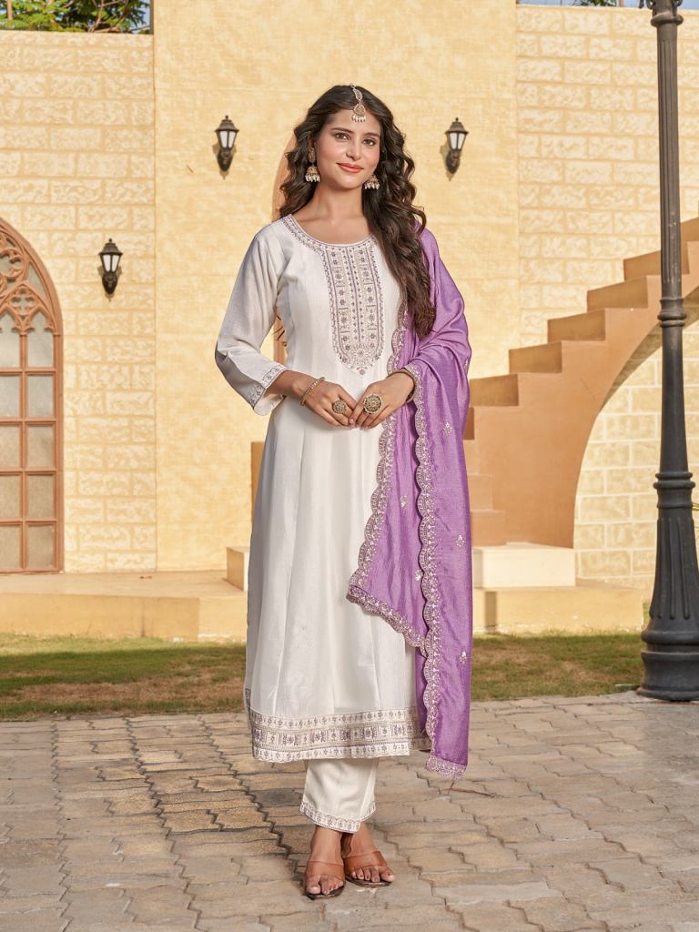 Aanchi Vanilla Kurti Bottom And Dupatta