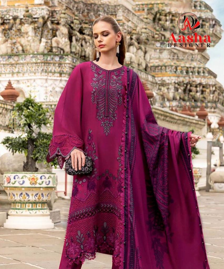 Aasha 1194 Chiffon Dupatta Embroidered Salwar Kameez