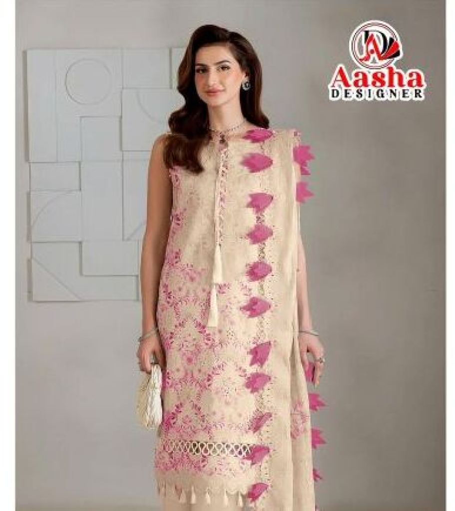 Aasha 1226 A And B Chiffon Dupatta Embroidered Salwar Kameez