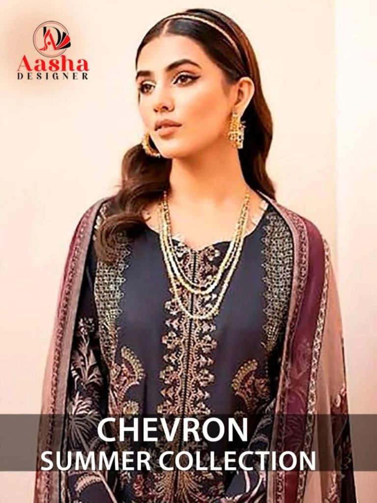 Aasha Chevron Summer Collection Pakistani Suit