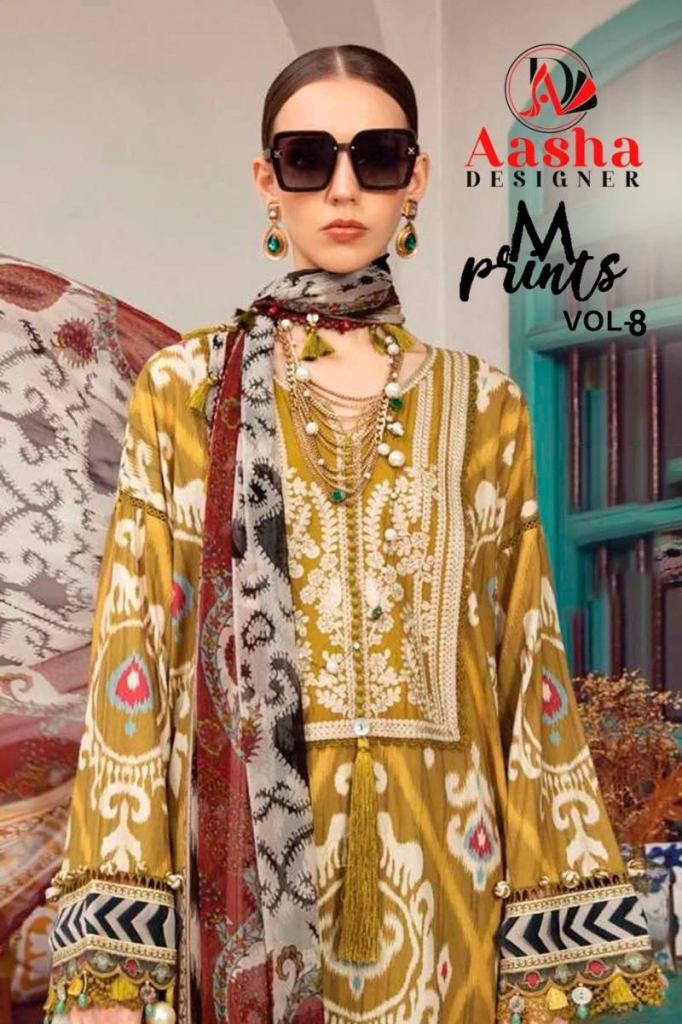 Aasha M Print Vol 8 Cotton Dupatta Pakistani Suits