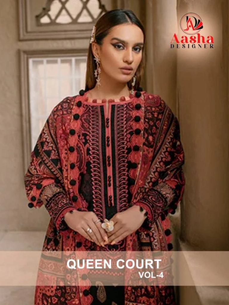 Aasha Queen Court Vol 4 Chiffon Dupatta Pakistani Suit
