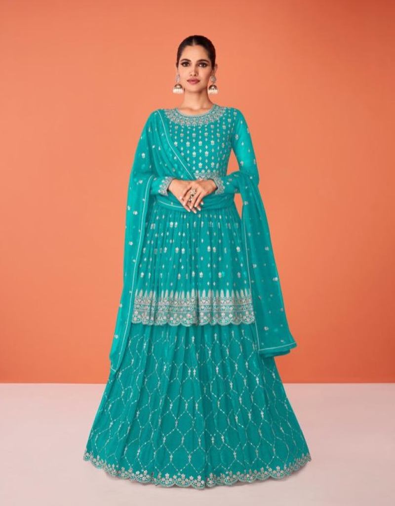 Aashirwad Evershine 9239 Series Georgette  Embroidery  Designer Wear Salwar Suits