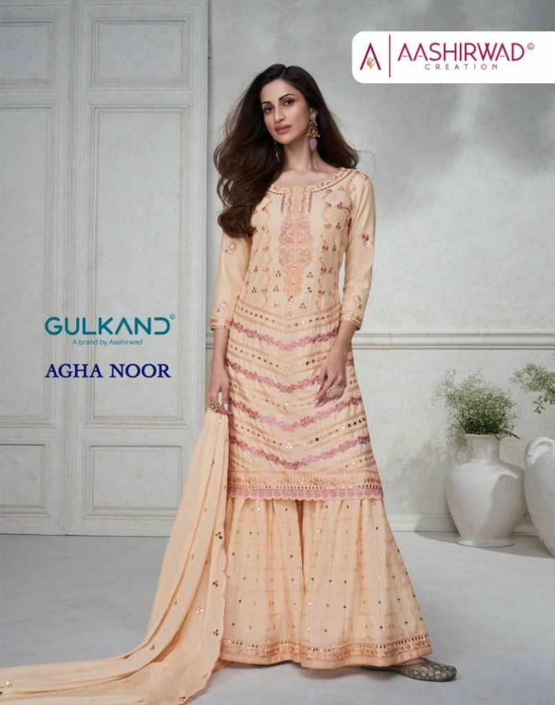 Aashirwad Gulkand Agha Noor Premium Silk Salwar Kameez