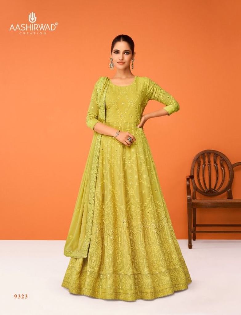 Aashirwad Gulkand Imara 9320 Series Georgette Designer Long gown suits 