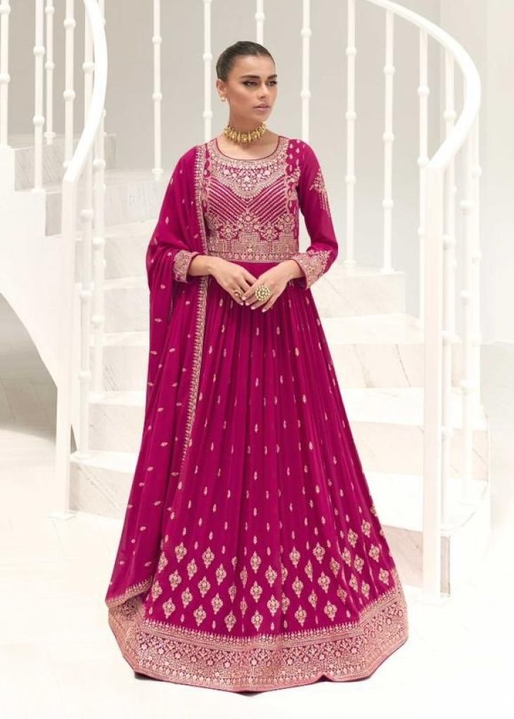 Aashirwad Gulkand Taara Festive Wear Georgette Gown With Dupatta